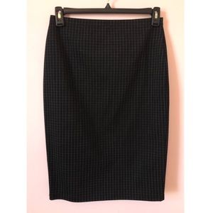 Grid Stretch Pencil Skirt